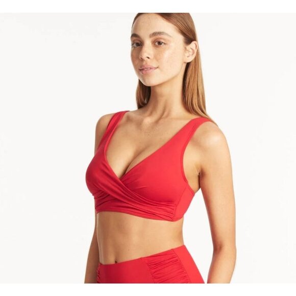 Sea Level Australia Swim Cross Front Multifit Bra Top Size 4 - Picture 3 of 8